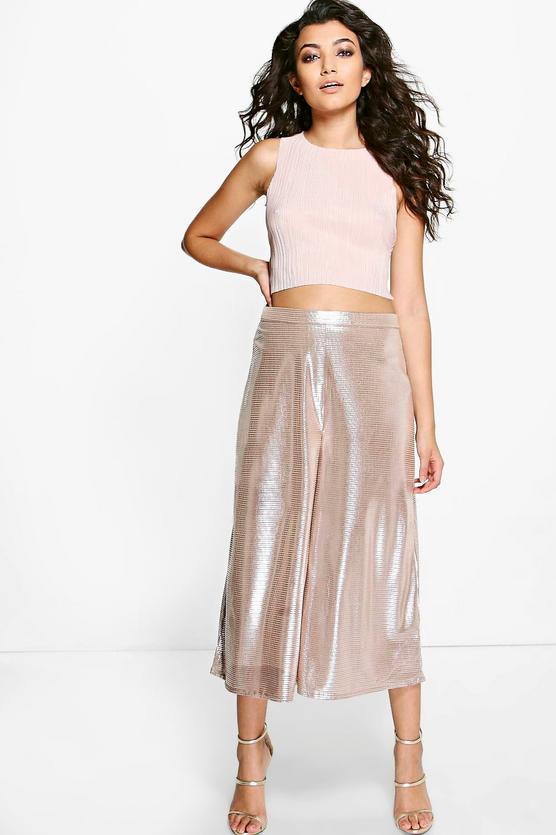 Lola Wide Leg Metallic Culottes